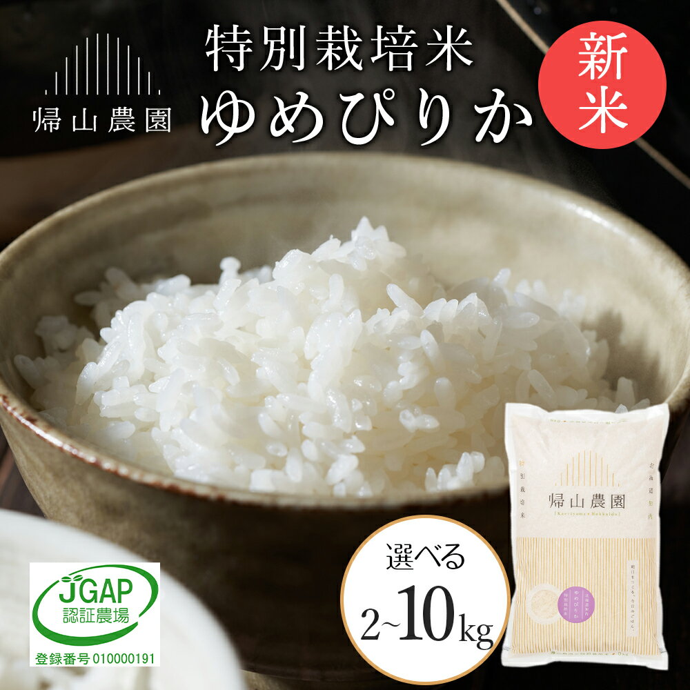 【ふるさと納税】【令和7年産新米予約】 ゆめぴりか 選べる2kg〜10kg 特別栽培米産地直送《帰山農園》知内町 ふるさと納税 米 こめ 北海道産お米 北海道米 美味しいお米 北海道産米 道産米 ふるさと納税 秋 旬