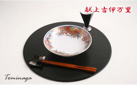 献上古伊万里皿と十角杯・市松箸置のペアセット 有田焼 富永陶磁器 A70-123