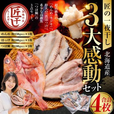 ふるさと納税 釧路市  一夜干し3大感動セット(めんめ・ほっけ・つぼだい)