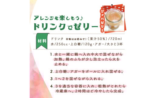 KU105 【定期便・全12回】驚きの果実感!グァバ・パッションフルーツドリンク2本セット(720ml×2本)×12回【宮崎果汁】