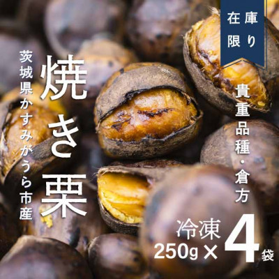 【訳あり増量】2026年度産 貴重品種『倉方』の焼き栗 250g×4セット(冷凍)【配送不可地域：離島】