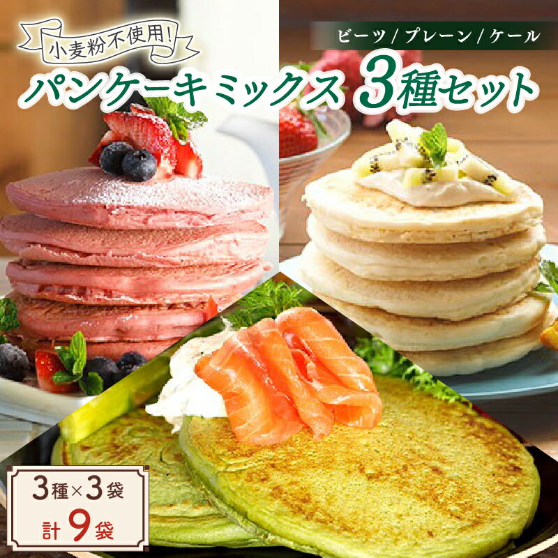 【ふるさと納税】米粉 パンケーキミックス 3種 セット 計9袋 計990g | 米粉スイーツ パンケーキミックス 詰め合わせ 食べ比べ アレルゲンフリー 国産 ビーツ ケール グルテンフリー パンケーキ 料理 お菓子作り 小麦粉代用 ケーキ お菓子 スイーツ作り スイーツ 京都 綾部
