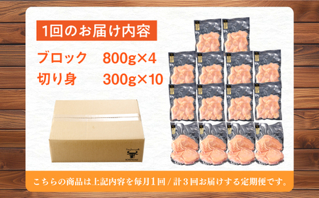 【定期便】 鶏肉 むね肉 総計18.6kg NAC404 鶏肉 全3回
