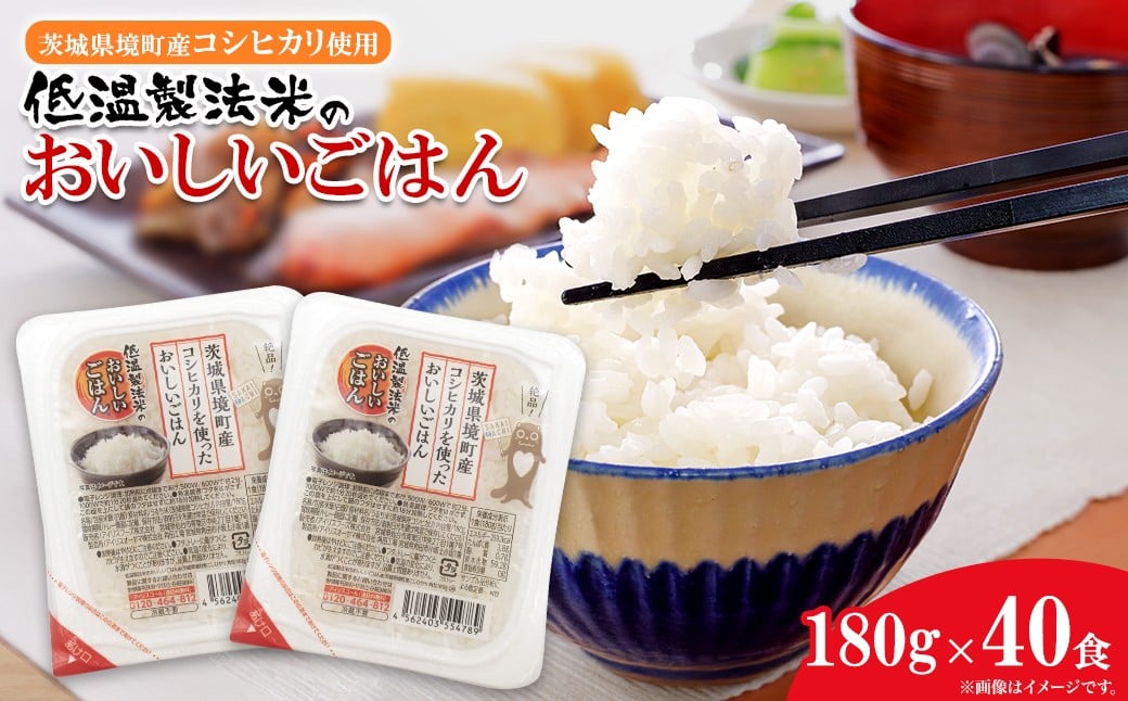 K1464 境町産こしひかり使用 低温製法米パックライス 180g×40個