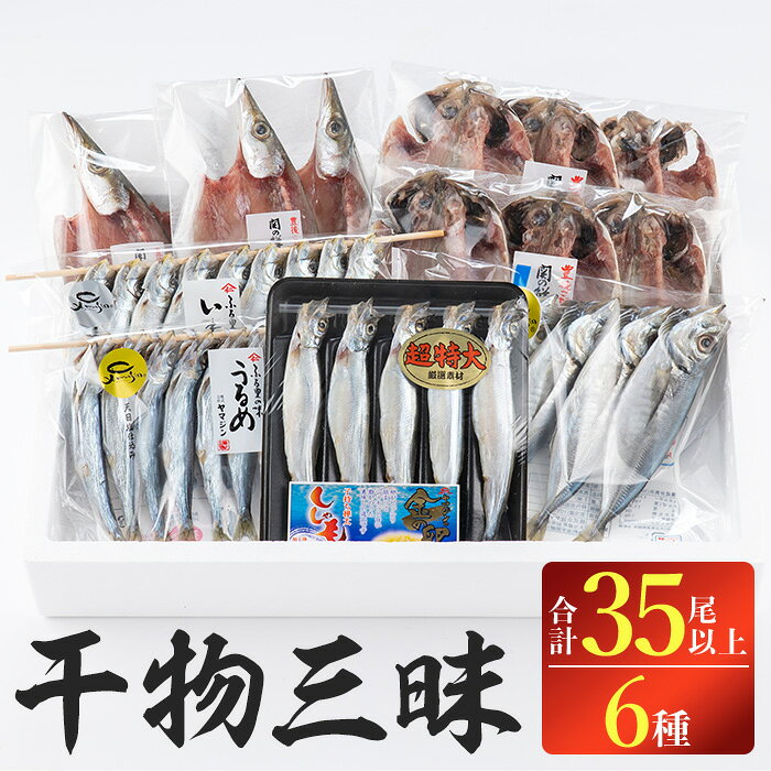 【ふるさと納税】干物三昧セット (合計35尾以上・6種) 干物 あじ アジ 鯵 かます カマス ししゃも シシャモ うるめいわし いわし 開き 海鮮 おつまみ おかず 詰め合わせ セット【opbp001】【ヤマジン】