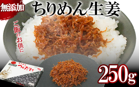 ちりめん 生姜 250g 冷凍 無添加 しらす 佃煮 ちりめん ごはん 米 おつまみ しらす しらすごはん お茶漬け おにぎり 海鮮 小魚