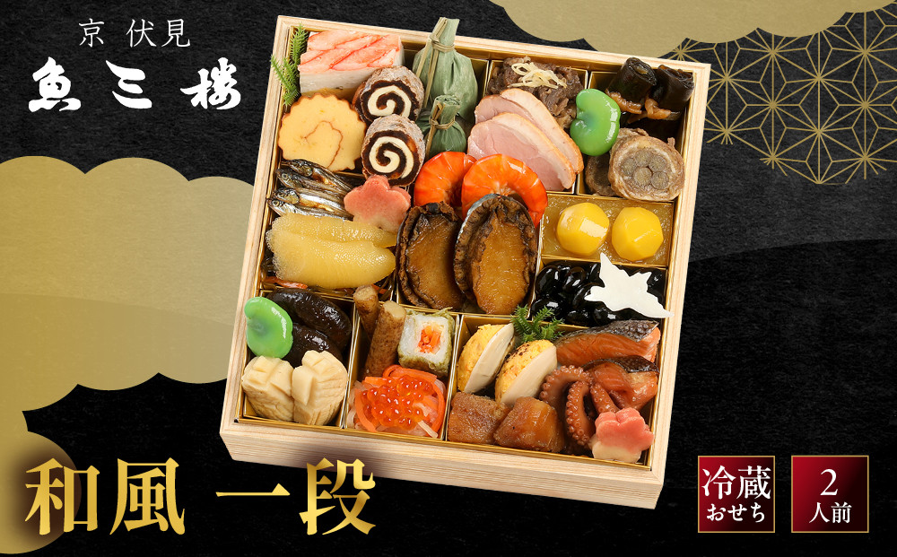【京 伏見 魚三楼】和風おせち 一段重 2人前 -12 京都 老舗料亭 人気おせち［ 京都 老舗 料亭 おせち料理 和風おせち 人気 おすすめ グルメ 日本料理 京料理 2027 正月 お祝い お取り