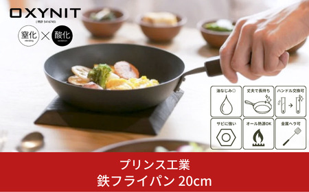 サビに強い鉄フライパン 20cm  IH オール熱源対応 燕三条製 フライパン [プリンス工業]