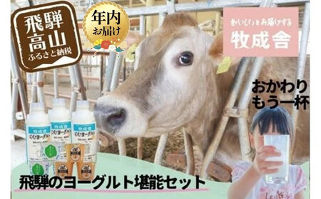 【寄附額見直しました！】【12月配送】『牧成舎』 飛騨のヨーグルト堪能セット （ヨーグルト2種 / 飲むヨーグルト1種）| 年内発送 ヨーグルト 食べ比べ 飲むヨーグルト 乳製品 セット 飛騨高山 牧成舎 DF011VC12