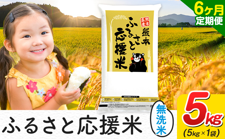 【6ヶ月定期便】米 無洗米 家庭用 熊本 ふるさと応援 定期便 米 5kg《お申込み翌月から出荷》 熊本県産 白米 精米 山江村 ブレンド米 国産 おうちご飯 返礼品 発送 配送 SDGs わけあり むせんまい お米 おこめ