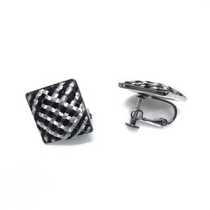 組紐イヤリング張角黒銀