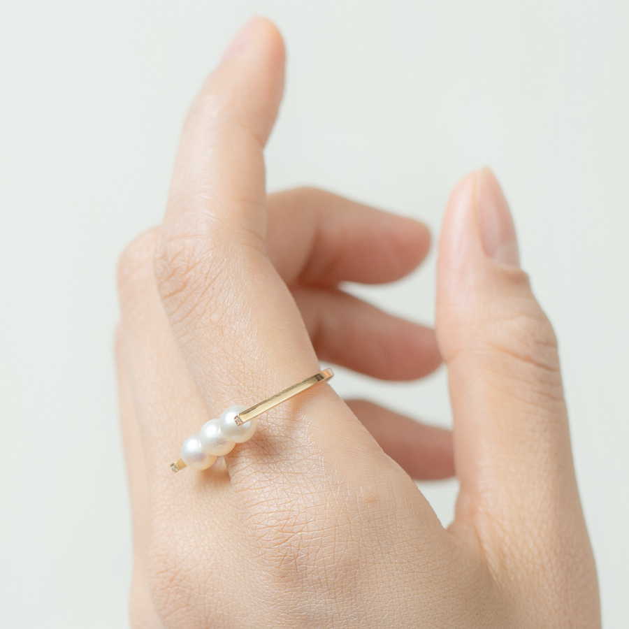＜ONOV　LUXE＞リング　CLUM　ダイヤ　アコヤパール　K18