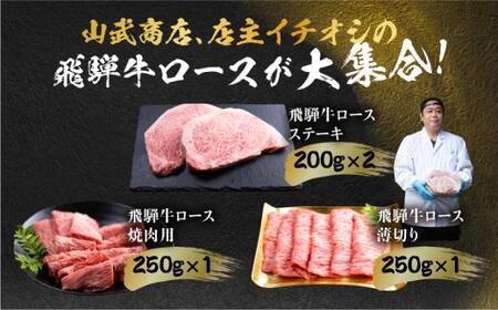 飛騨牛 ロース 食べつくしセット 900ｇ (ステーキ /焼肉  薄切り すき焼き / しゃぶしゃぶ )  食べ比べ  LZ007