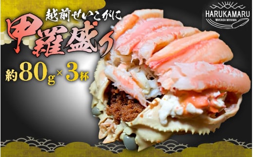 越前せいこがに 甲羅盛り 計約240g (約80g × 3杯) 中サイズ【冷凍】 【ズワイガニ 雌 越前がに せいこがに せいこ蟹 セイコガニ セコガニ せいこ コッペガニ 香箱ガニ 香箱蟹 かに 蟹 かにみそ むき身 個包装】 [m36-c001]