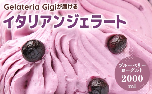 ジェラテリアGigiのイタリアンジェラート『ブルーベリーヨーグルト』2000ml【43002401】