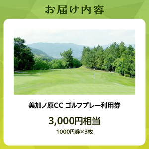 美加ノ原カンツリークラブゴルフプレー利用券（3,000円相当） 利用券 チケット 絶景 恭仁宮跡 兵陸地 平坦コース ゴルフ場 GOLF 京都府 木津川市 073-01