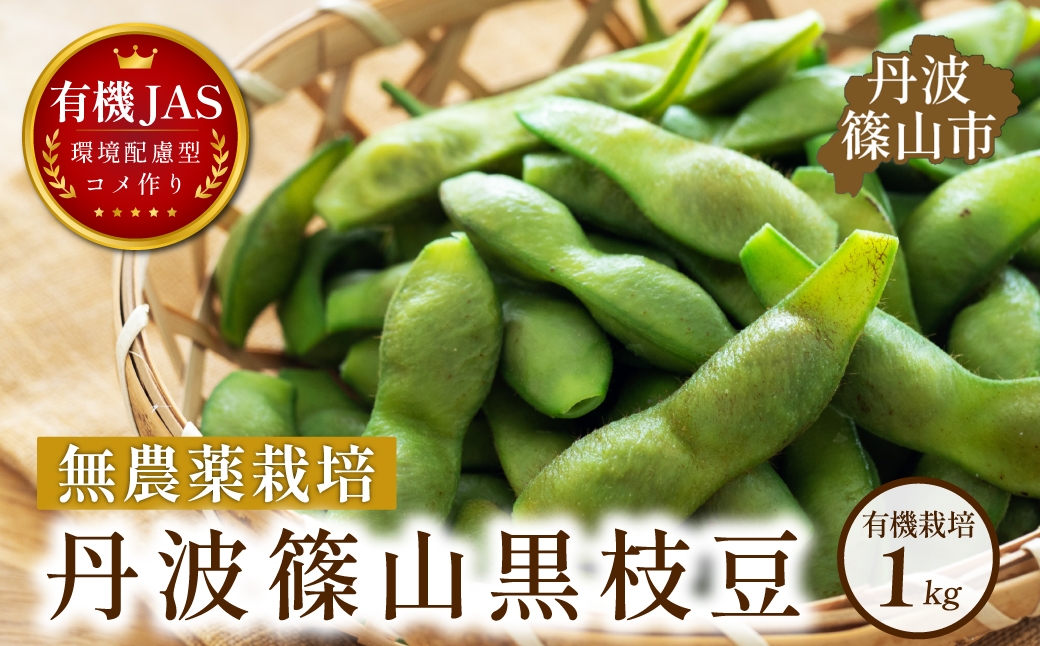 
            【早期予約/令和8年10月中旬~発送】有機JAS認定 無農薬栽培 丹波篠山 黒枝豆 手選別 1kg│丹波篠山 黒枝豆 黒豆 丹波枝豆 丹波黒大豆枝豆 安全・安心 有機栽培　無農薬 有機JAS 新鮮 枝豆 豆 おつまみ 晩酌 黒枝豆
          