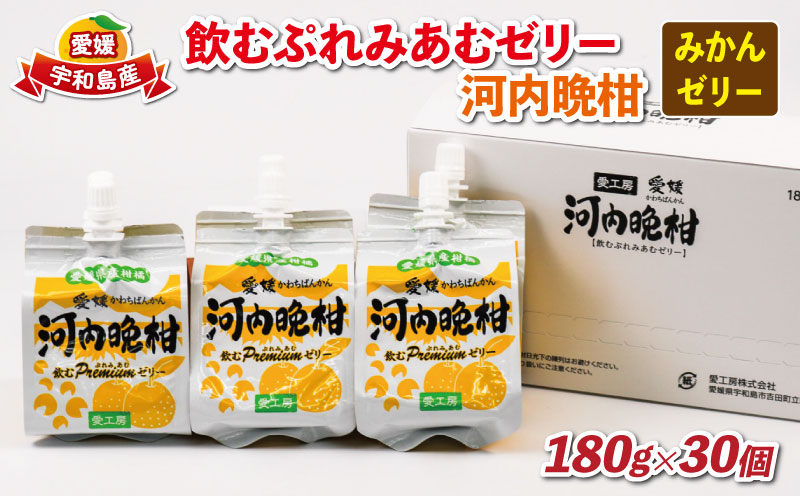 みかんゼリー 飲むぷれみあむ ゼリー 河内晩柑 180g × 30個 愛工房 飲むゼリー みかん mikan 蜜柑 オレンジ 柑橘 フルーツゼリー 果物ゼリー 果物 フルーツ 果汁 飲料 小分け パック 産地直送 国産 愛媛 宇和島 J025-034007