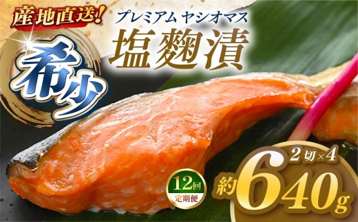 【定期便12回】産地直送栃木県のブランド魚「プレミアムヤシオマス」の塩麹漬 2切入×4パック  [ 冷凍便 ] | 魚 ます 養殖 産地直送 栃木県 (毎月お届け）