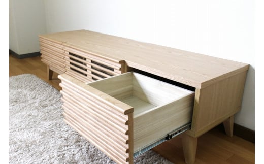 【開梱・設置】アゼル 150cm テレビボード（ナチュラル）　AX001