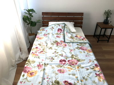 洗える 日本製 アクリル マイヤー毛布 シングル ブルー 1枚 (ニューマイヤー毛布) [0871]