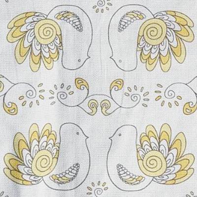 ふるさと納税 九度山町 北欧フィンランドの「幸せを運ぶ鳥」小鳥柄のキッチンマット120cm　イエロー |  | 01