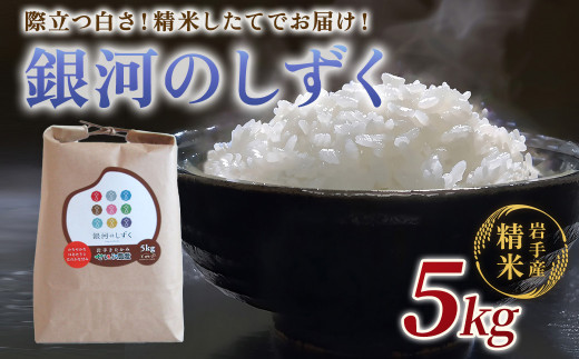 令和7年産  『 銀河のしずく 』 5kg 【農薬節約栽培】せいぶ農産米 岩手 ブランド米 岩手県 北上市 D0550 国産 R7年 産 お米 こめ ライス