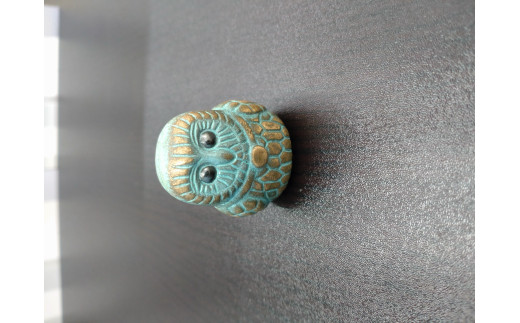 M95-0062_【香川県伝統的工芸品】青銅製 ふくろう（ブルー）（三-62）　【追跡可能メール便】