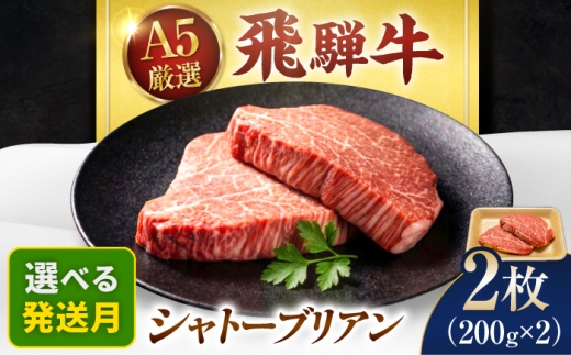 【10月発送】特選飛騨牛 シャトーブリアン 400g(200g×2枚) / 飛騨牛 焼肉 シャトー シャトーブリアン ステーキ 最高級 A5 牛肉 ヒレ 希少部位 霜降り 岐阜県 / 御嵩町 / 肉のキング [AVAG023-10]