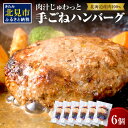 【ふるさと納税】【北海道産肉100％使用】肉汁じゅわっと♪手ごねハンバーグ 6個入 ( 北海道産肉 おかず 玉ねぎ オニオン オホーツク 肉 手ごね ハンバーグ 北海道 玉ねぎ 贈答 )