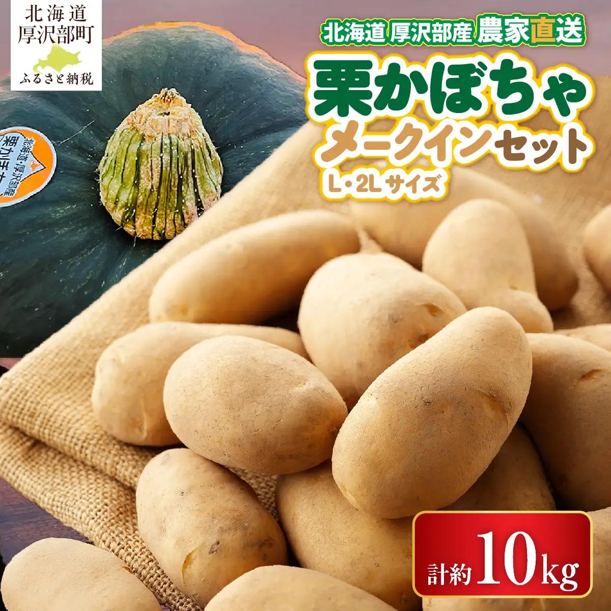 【2026年9月下旬より発送】栗かぼちゃ1個・メークインのセット 約10kg【L・2Lサイズ】 ASO040
