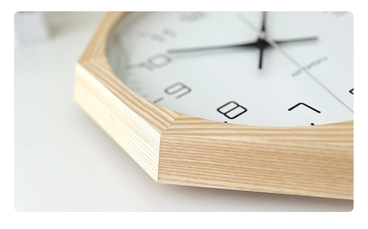 KATOMOKU muku clock 11 八角形 ナチュラル km-94NA8 連続秒針 木製 掛け時計 インテリア 寝具 置き時計 雑貨 おしゃれ シンプル お祝い 木製 カトモク 加藤木工