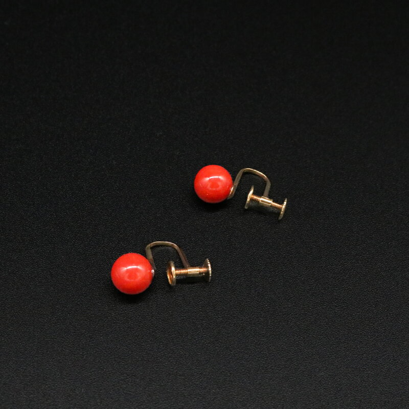 【ふるさと納税】 サンゴ イヤリング アクセサリー 赤珊瑚 珊瑚 ネジ式 サンゴアクセサリー 玉 さんご 職人 高知県 南国市