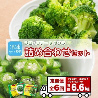 ふるさと納税 大崎町 【定期便】 冷凍ブロッコリー&amp;冷凍オクラセット ×6回