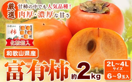 厳選・産直 富有柿 約2kg 化粧箱入り 柿