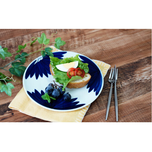 伯父山 菊の馨 21.5cm丸プレート 有田焼 A14-49_イメージ2