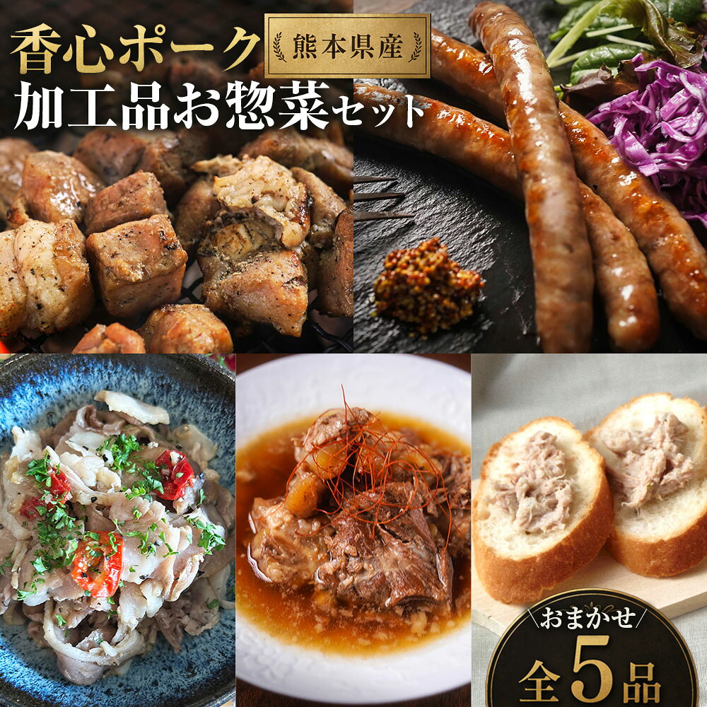【ふるさと納税】【香心ポーク】【保存料・着色料・発色剤不使用】 加工品 お惣菜セット A5 5品 詰め合わせ ウインナー ベーコン 炭火焼 惣菜 香心ポーク 豚肉 お肉 炭火ローストポーク おかず おつまみ お酒のお供 セット 詰合せ 贈答 ギフト 贈り物 冷凍 熊本県 送料無料