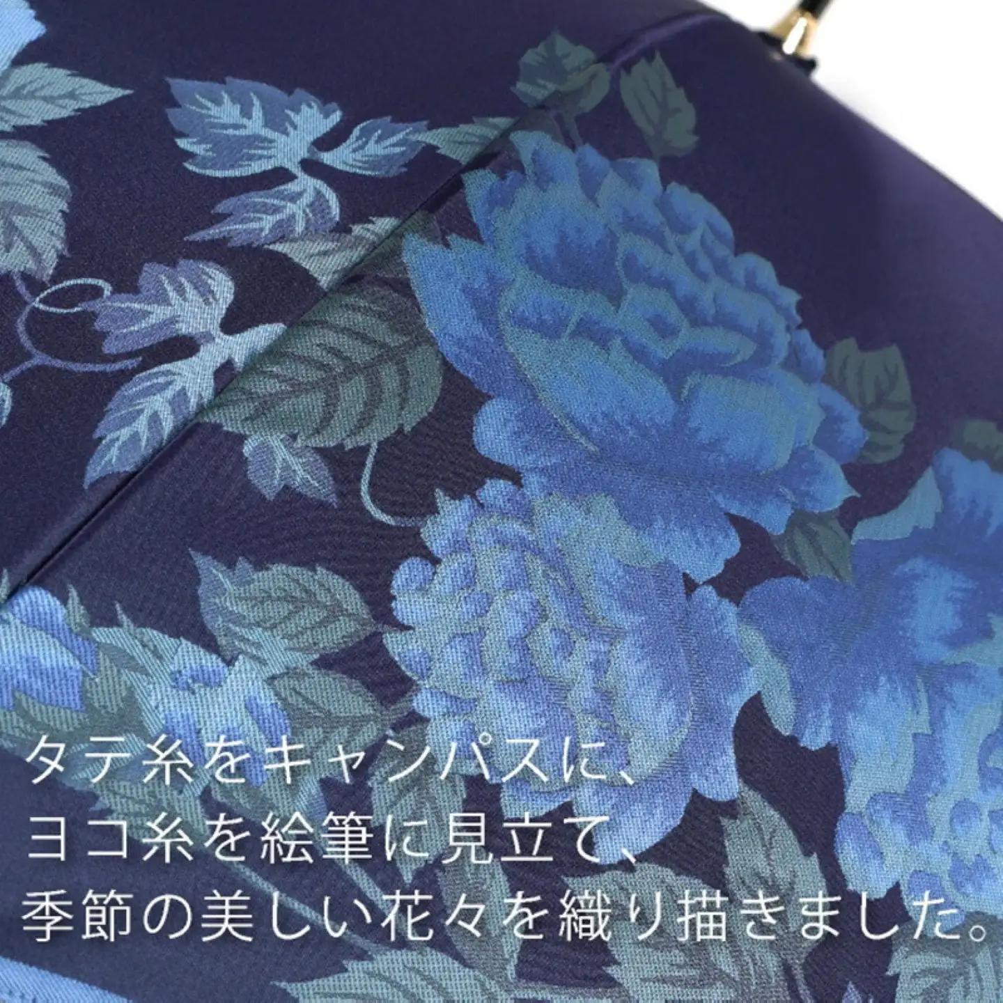 【槙田商店】晴雨兼用長傘　絵おり　バラとぶどう　コン