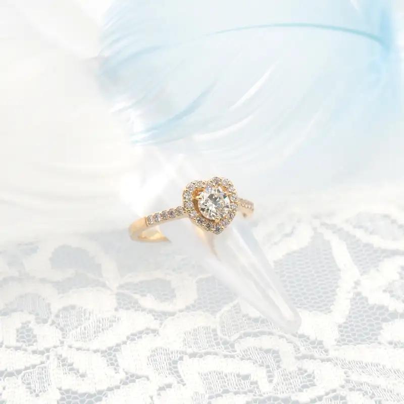 K18　0.66ct　ハートダイヤモンド リング　FHR-009694