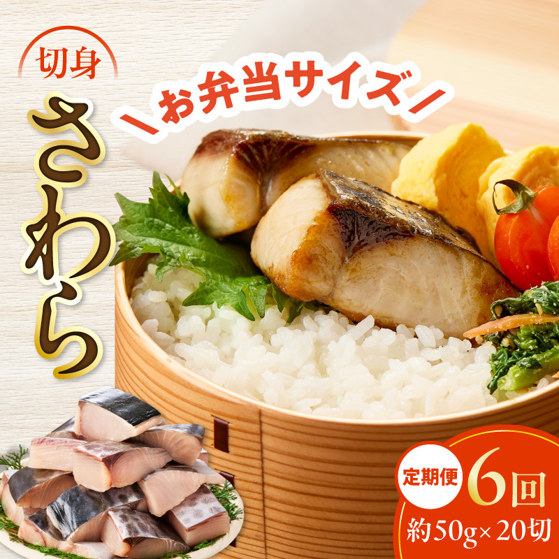 【定期便】さわら 切身 約50g×20切れ 全6回【お弁当サイズ 小分け 漁師 手切り 1kg 泉州 鰆 切り身 弁当 朝食 時短 訳あり サイズ不揃い 規格外 冷凍食品】 G4009