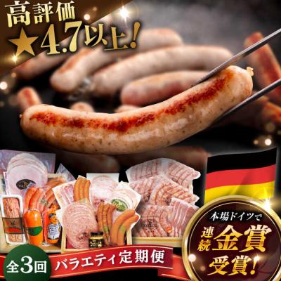ふるさと納税 糸島市 【全3回定期便】バラエティ定期便 (ウインナー/ハム/生ウインナー/生ハム)[AAC009]