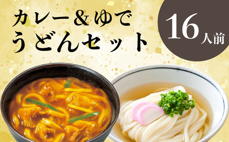 さぬきうどん ＆ カレーうどん セット 16人前 出汁 スープ付き 