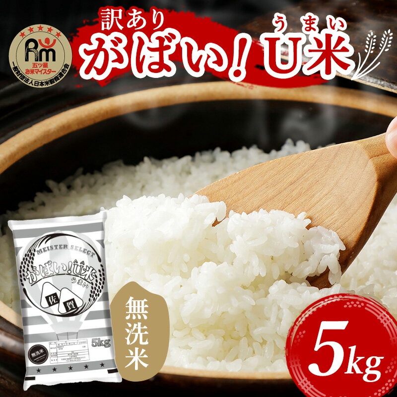 【ふるさと納税】訳あり 米 鳥栖市ふるさと納税限定 令和7年産　がばいU米(うまい) 【無洗米】 5kg 五つ星お米マイスター厳選 (お徳用ブレンド米) 家庭用 生活応援 ※配送不可：離島