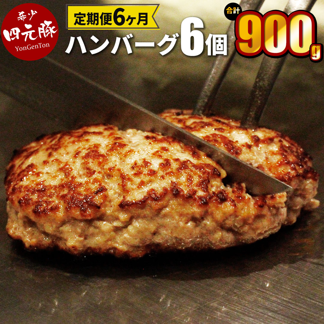 【ふるさと納税】 【定期便6ヶ月】四元豚 生ハンバーグ 6個 ギフト お肉 豚肉 贈答