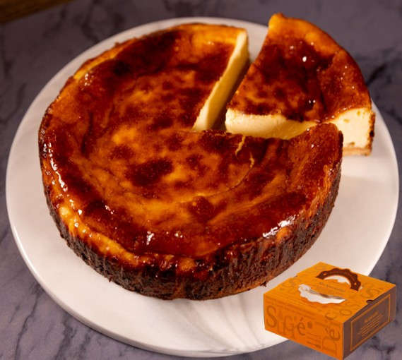 【fiveran】TVでも取り上げられる 京都 百名店のお店　京都のパティシエ監修 濃厚人気のバスクチーズケーキ　7号 大きめサイズ