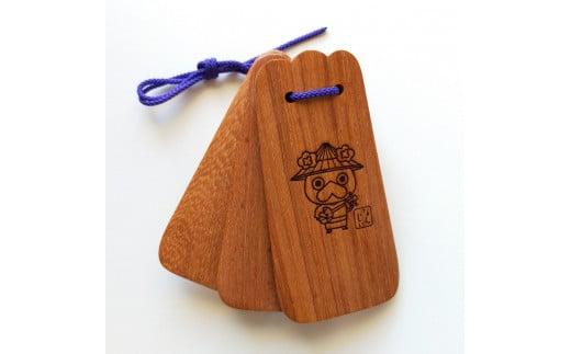 なんじぃ三板（沖縄版カスタネット）紫檀 三線柄