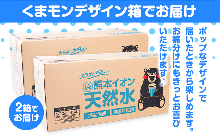 【3ヶ月定期便】水 500ml 家計応援 くまモン の ミネラルウォーター 天然水 熊本イオン純天然水 ラベルレス 90本 500ml 《申込み翌月から発送》 飲料---gkt_gfrst90tei_