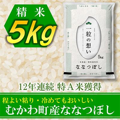 ふるさと納税 むかわ町 【令和7年産先行予約】12年連続特A受賞米!北海道むかわ町産ななつぼし　精米5kg