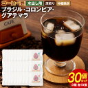 【ふるさと納税】コーヒー豆 水出し用 30個セット (各10g×10個) 合計300g ブラジル コロンビア グアテマラ 深煎り 中細挽き 3種 不織布パック ギフトBOX付き 水出しコーヒー 珈琲 自家焙煎 ひなた珈琲 幸田町 送料無料