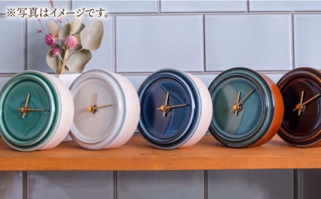 タイルと木のシンプルな手作り時計 TILE WOOD CLOCK 壁掛け・置き時計 『グレー』【杉浦製陶】 インテリア 雑貨 おしゃれ [TAO014]